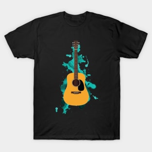 Dreadnought Style Acoustic Guitar Natural Finish T-Shirt